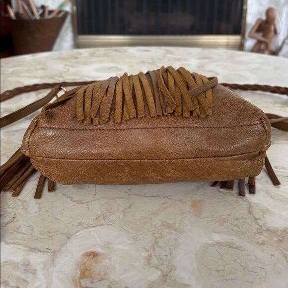 Roots The Hippie Tribe Leather Boho Tassel Braided Strap Vintage Crossbody Bag - Picture 10 of 15
